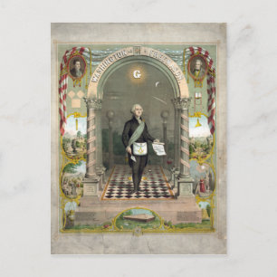 Cartão Postal George Washington como um Freemason