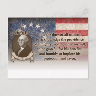 Cartão Postal George Washington - Faith