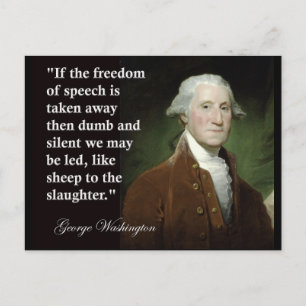 Cartão Postal George Washington Freedom of Speech Cote