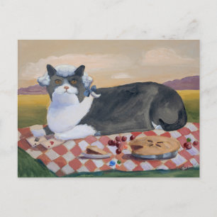 Cartão Postal George Washington Funny Cat