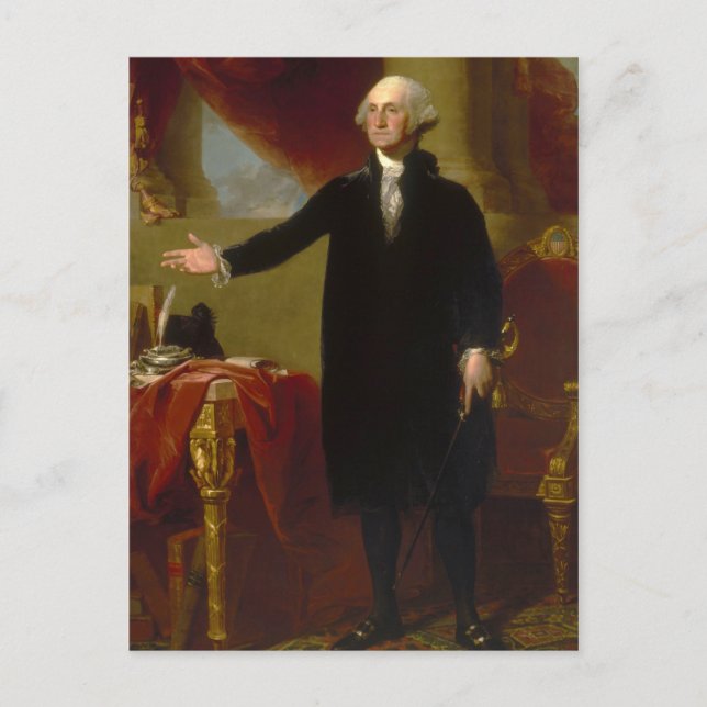 Cartão Postal George Washington Lansdowne Retrato de Stuart (Frente)