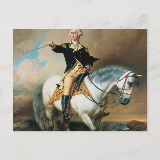 Cartão Postal George Washington Levando A Salute Em Trenton (Frente)