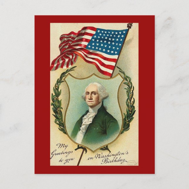 Cartão Postal George Washington Saudações (Frente)