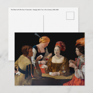 Cartão Postal Georges de la Tour - Trapaça com Ás de Ouros