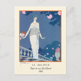 Cartão Postal Georges Lepape Vintage Art Deco Fashion Le Jaloux