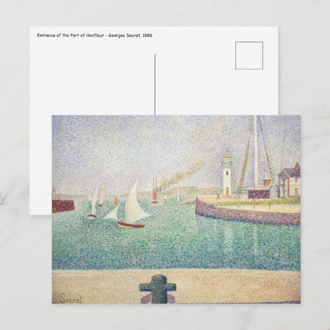 Cartão Postal Georges Seurat - Entrada do Porto de Honfleur (Frente/Verso)