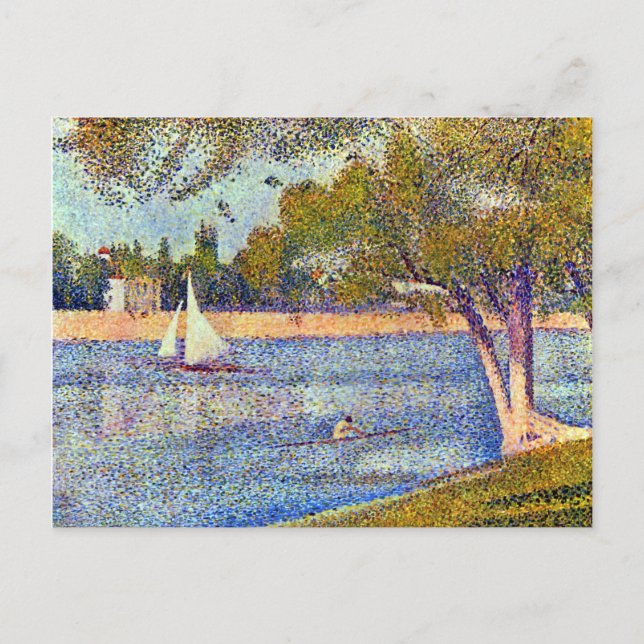Cartão Postal Georges Seurat O Sena e Grande Jatte (Frente)
