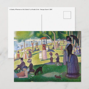 Cartão Postal Georges Seurat - Um Domingo na Ilha de La Grande J