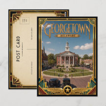 Georgetown Delaware Arte Deco Vintage Idade Dourad