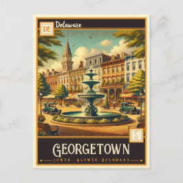 Cartão Postal Georgetown, Delaware | Vintage