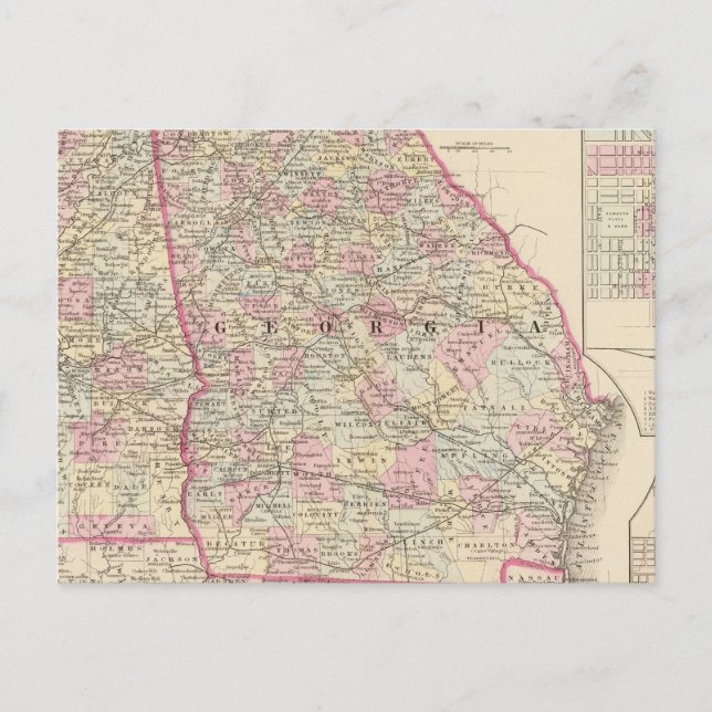 Cartão Postal Georgia, Alabama (Frente)