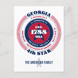 Cartão Postal Geórgia, Atlanta GA, Patriótica, Monograma