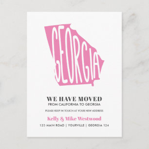 Cartão Postal GEÓRGIA Mudamos novo endereço Novo Cartão-postal