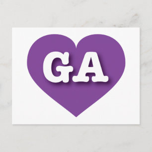 Cartão Postal Georgia Purple Heart - Eu amo GA