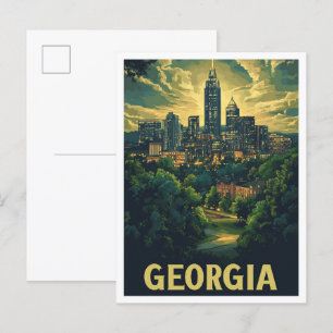 Cartão Postal Georgia USA Art Vintage Viagem