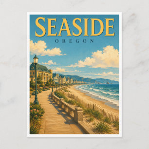 Cartão Postal GeoSaga do Passeio de Seaside Oregon