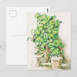 Cartão Postal Gerânios de Cezanne Impressão de Arte Botânica Vin