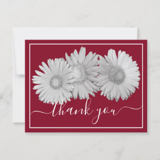 Cartão Postal Gerbera Daisies Crimson Informações Muito Obrigado