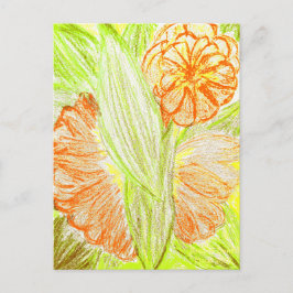 Cartão Postal Gerbera e Aspidistra elatior,