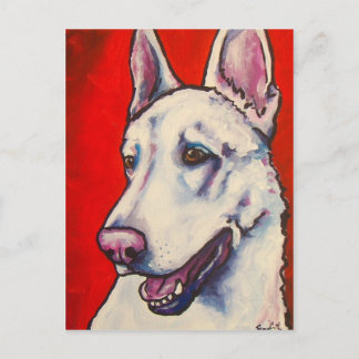 Cartão Postal German shepherd - Branco