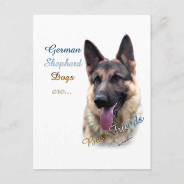 Cartão Postal German shepherd Cão Melhor Amigo 2 (Frente)