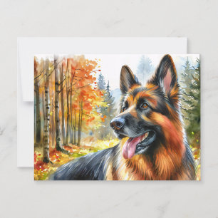 Cartão Postal German shepherd em Cair Watercolor