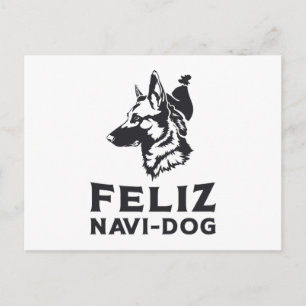 Cartão Postal German shepherd Feliz Navi-Dog Cães Vintage Animal
