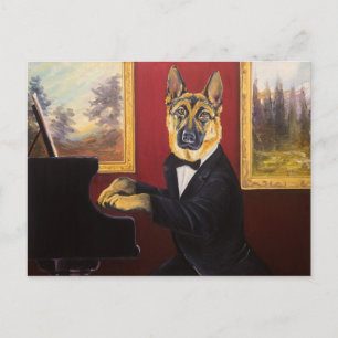 Cartão Postal German shepherd Piano Waltz