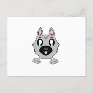 Cartão Postal German shepherd Prata e Cartografia Preta de Pequi