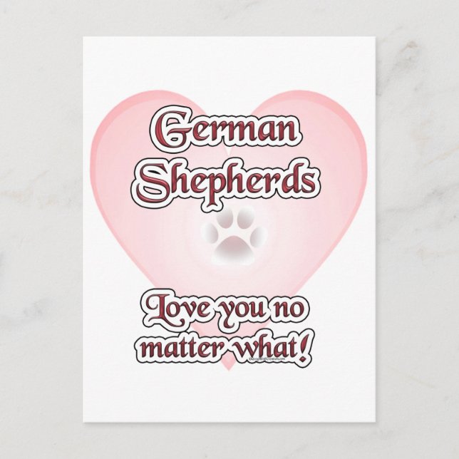 Cartão Postal German shepherd Te Ama Não Importa O Que (Frente)
