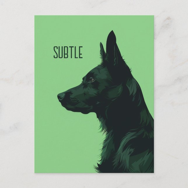 Cartão Postal German shepherd Verde (Frente)