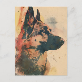 Cartão Postal German shepherd Vintage Art