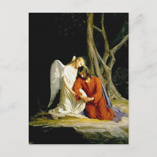 Cartão Postal Gethsemane por Carl Heinrich Bloch 1805 (Frente)