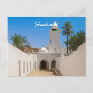 Cartão Postal Ghadames, Líbia - Mesquita Branca