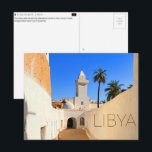 Cartão Postal Ghadames, Libya Travel Postcard<br><div class="desc">Send this beautiful postcard to your loved ones featuring the striking white minaret and whitewashed corridors of the UNESCO World Heritage historic desert city of Ghadames.</div>