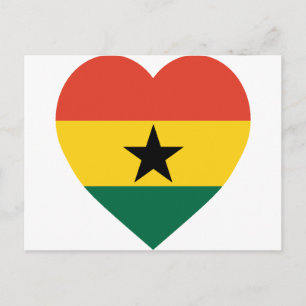 Cartão Postal Ghana Flag Heart