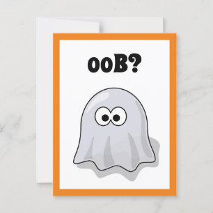 Cartão Postal Ghost Confuso Diz "Oob"? Cartoon de Dia de as Brux