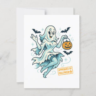 Cartão Postal Ghost Girl - Feliz Dia das Bruxas