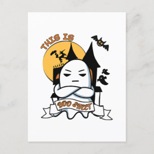 Cartão Postal Ghost Halloween Costume Engraçado Boo