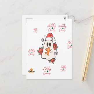 Cartão Postal Ghost Mug Bonito de Natal | Pão de Gingerpão de Na