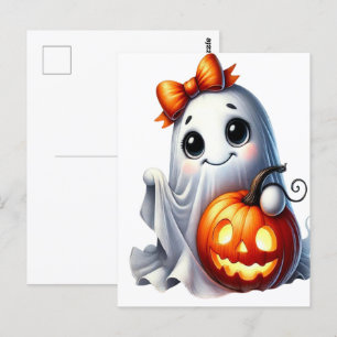 Cartão Postal Ghost Spooky Mama Retro Halloween Vintage Design