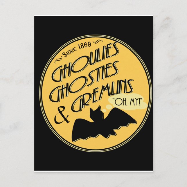 Cartão Postal Ghoulies Ghosties e Gremlins (Frente)