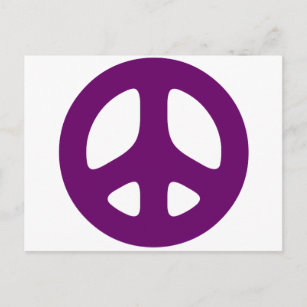Cartão Postal Giant Purple Peace Sign