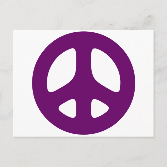 Cartão Postal Giant Purple Peace Sign (Frente)