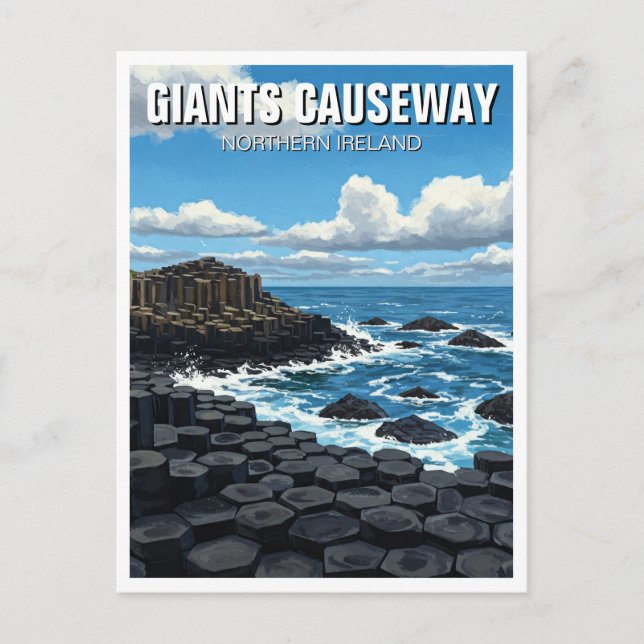 Cartão Postal Giants Causeway Norte Irlanda Viagem (Frente)