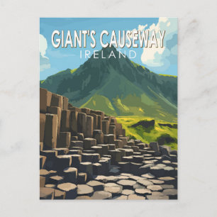 Cartão Postal Giant's Causeway Viagem Arte Vintage