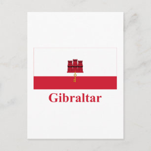 Cartão Postal Gibraltar Flag com Name