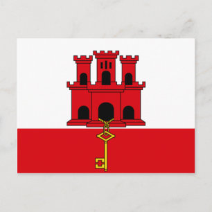 Cartão Postal Gibraltar Flag GI