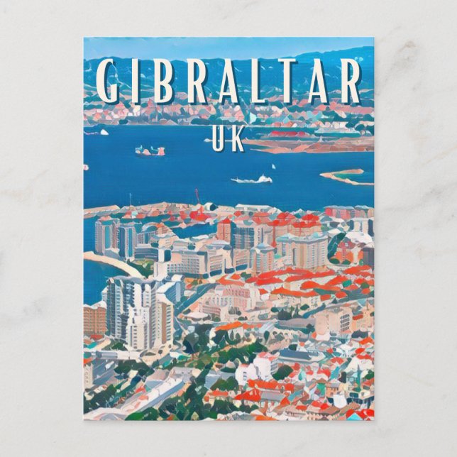 Cartão Postal Gibraltar, ville des rochers et des falaises (Frente)