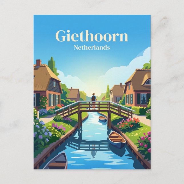 Cartão Postal Giethoorn Holanda (Frente)